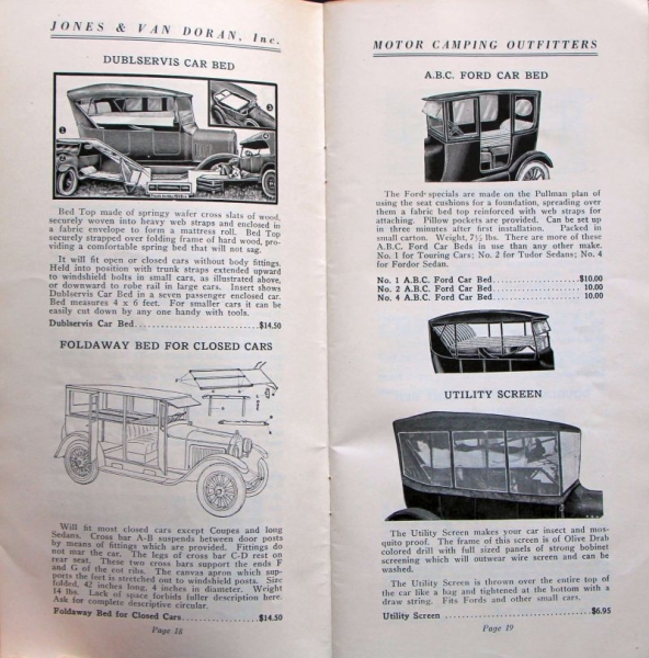Jones Van Doran "Campolog - The Motor Campers Book" Camper-Accessoires-Catalog 1925 (6052)